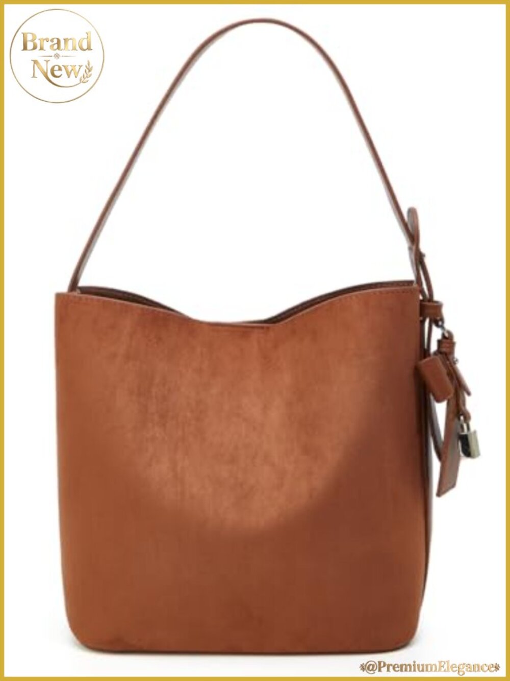 Faux Suede Bucket Handbag Crossbody Shoulder Bag Work Tote Satchel